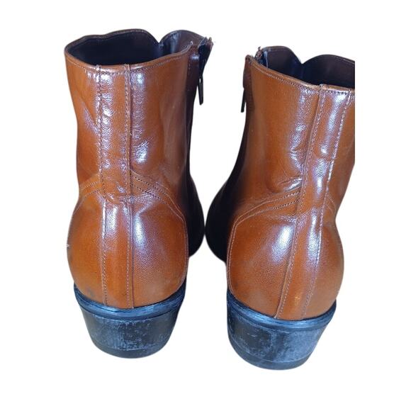 Vintage Hy-Test Tufgum Side-Zip Western Ankle Boots Brown Leather Men’s 10 XE - Picture 4 of 11